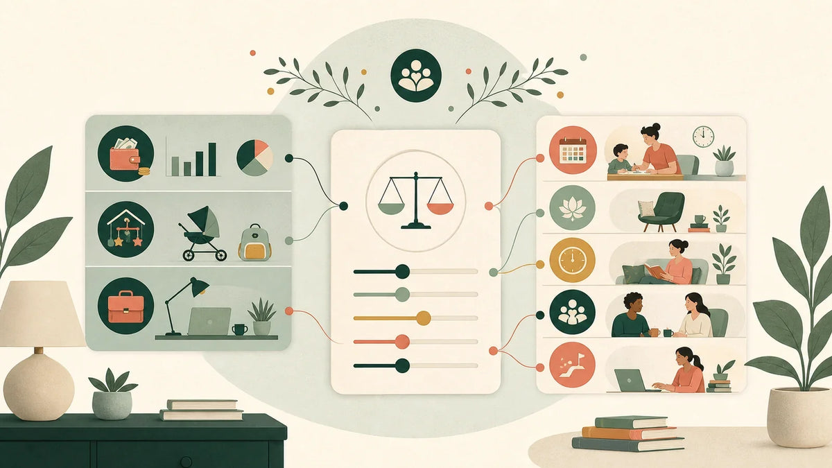 Return-to-work decision dashboard comparing money and nonfinancial factors